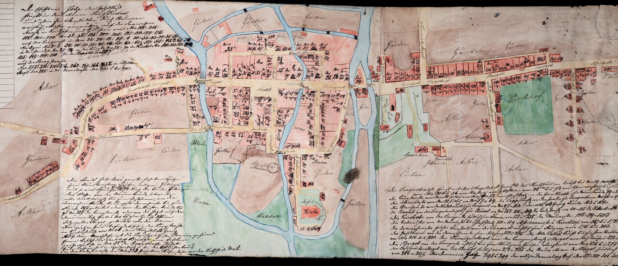 Wendland-Archiv - Karte von Lüchow, angefertigt zwischen 1832 und 1863