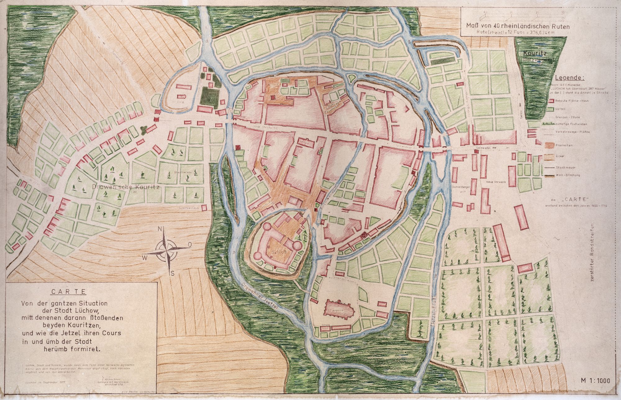 Wendland-Archiv - Karte Lüchow von ca. 1699