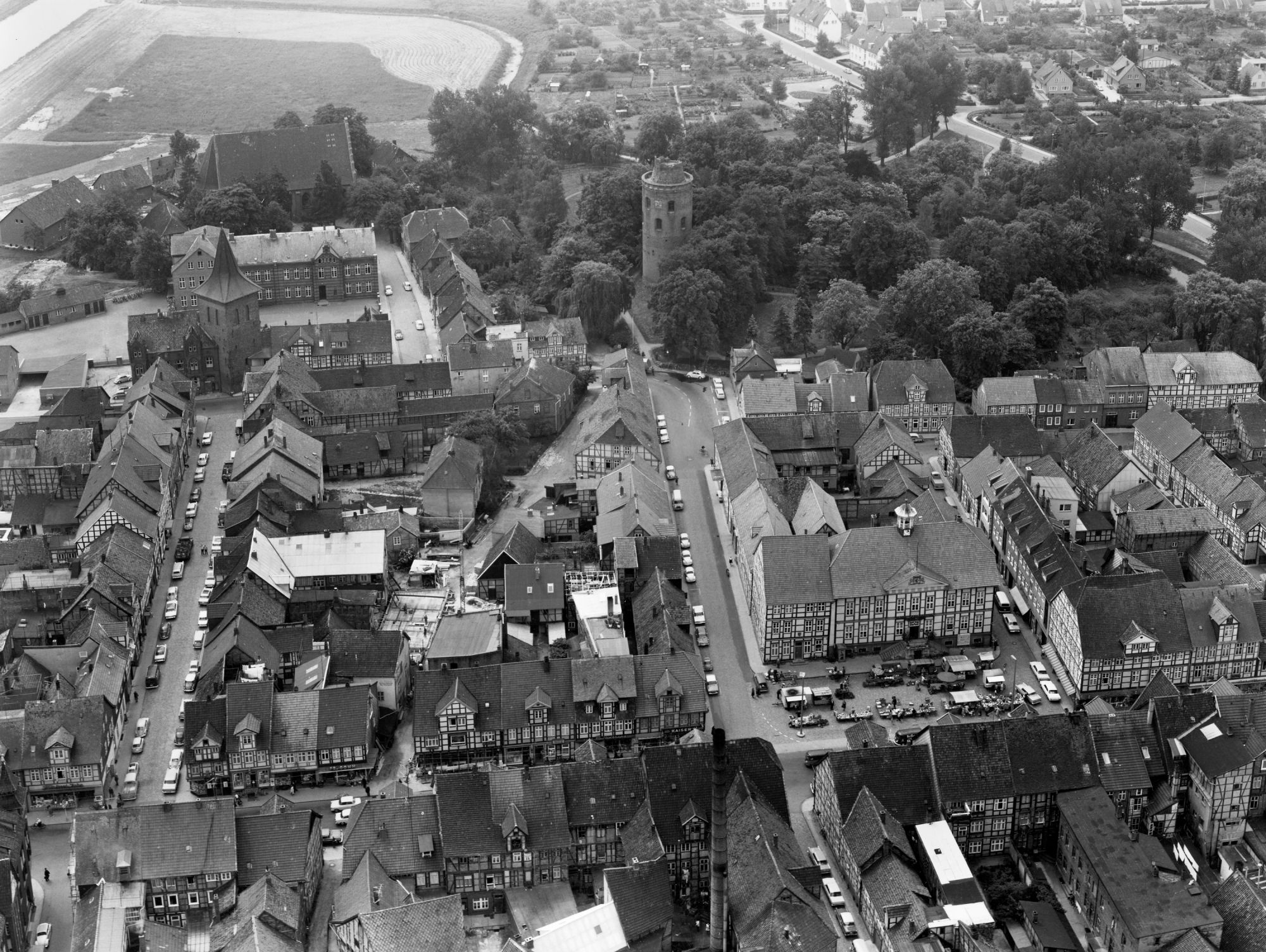 WendlandArchiv Lüchow aus der Vogelperspektive